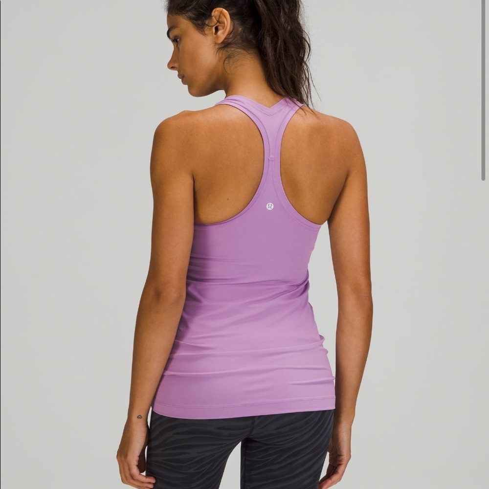 RARE wisteria purple cool racer back tank top*nulu